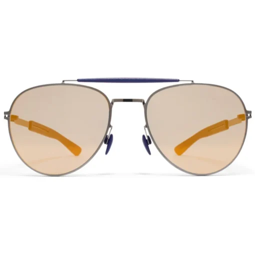 Mykita - Sloe - Mylon - Graphite Navy Blue Pearly Gold - Metal Collection - Sunglasses - Eyewear - Avvenice