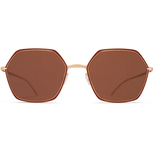 Mykita - Tilla - Decades - Champagne Gold Cranberry - Metal Collection - Sunglasses - Eyewear - Avvenice^ Sunglasses & Eyewear