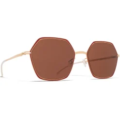 Mykita - Tilla - Decades - Champagne Gold Cranberry - Metal Collection - Sunglasses - Eyewear - Avvenice^ Sunglasses & Eyewear