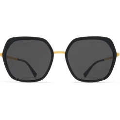 Mykita - Valda - Lite - Gold Black Dark Grey - Metal Collection - Sunglasses - Eyewear - Avvenice^ Sunglasses & Eyewear