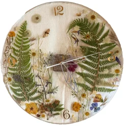 Natusi - Resin Art - Artisan Clock with Natural Flowers - Handmade - Furnishings - Home - Avvenice^ Home Accessories