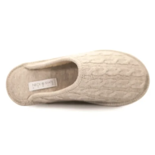 Neck Mate - Asolo - Artisan Woman Slippers - Wool Braided Cotta - Beige - Avvenice^ Slippers