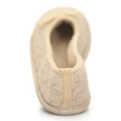 Neck Mate - Asolo - Artisan Woman Slippers - Ballerina in Wool Braided Cotta - Beige - Avvenice^ Slippers