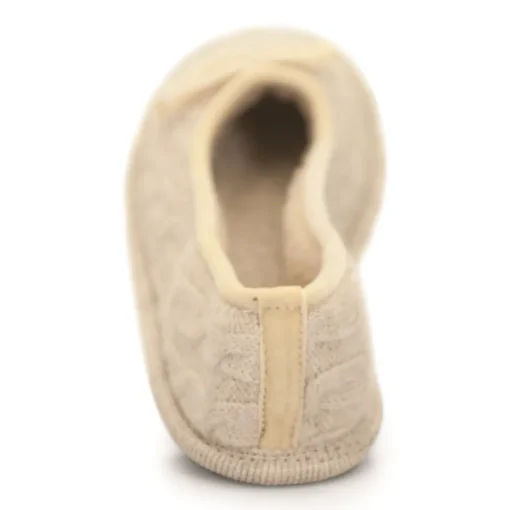 Neck Mate - Asolo - Artisan Woman Slippers - Ballerina in Wool Braided Cotta - Beige - Avvenice^ Slippers