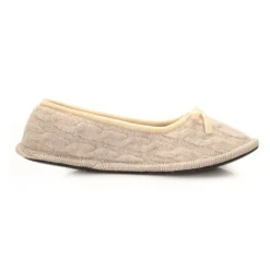 Neck Mate - Asolo - Artisan Woman Slippers - Ballerina in Wool Braided Cotta - Beige - Avvenice^ Slippers
