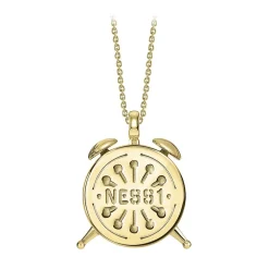 NESS1 - Alarm Necklace 18kt Yellow Gold and Diamonds - Time Collection - Handcrafted Necklace - High Quality Luxury - Avvenice