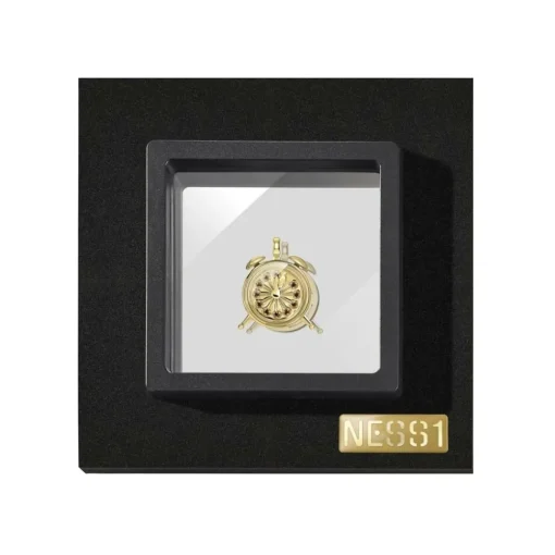 NESS1 - Alarm Necklace 18kt Yellow Gold and Diamonds - Time Collection - Handcrafted Necklace - High Quality Luxury - Avvenice