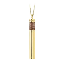 NESS1 - Cig.Au.Rette Necklace 18Kt Yellow Gold Diamonds and Ruby - Drug Collection - Handcrafted Necklace - High Quality Luxury - Avvenice
