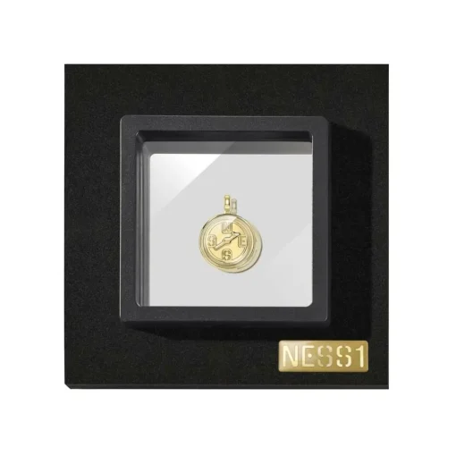 NESS1 - Compass Necklace 18kt Yellow Gold and Diamond - Time Collection - Handcrafted Necklace - High Quality Luxury - Avvenice