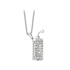 NESS1 - Have A Blast Necklace 9Kt White Gold and Diamonds - Sex Bomb Collection - Handcrafted Necklace - High Quality Luxury - Avvenice^ Installations | Necklaces