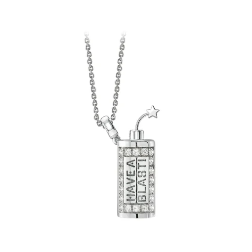 NESS1 - Have A Blast Necklace 9Kt White Gold and Diamonds - Sex Bomb Collection - Handcrafted Necklace - High Quality Luxury - Avvenice^ Installations | Necklaces