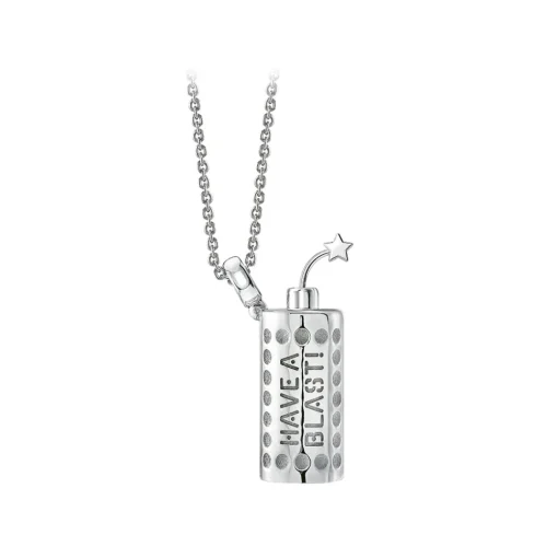 NESS1 - Have A Blast Necklace 9Kt White Gold and Diamond - Sex Bomb Collection - Handcrafted Necklace - High Quality Luxury - Avvenice^ Installations | Necklaces