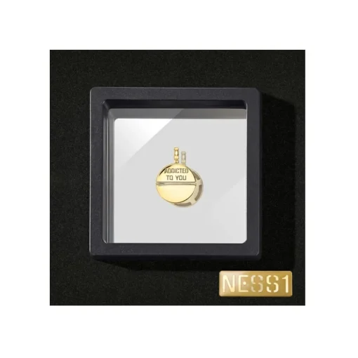 NESS1 - M.D.M.A Necklace 18Kt Yellow Gold and Diamond - Drug Collection - Handcrafted Necklace - High Quality Luxury - Avvenice