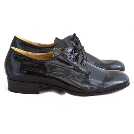 Venetian Reflections by Nicolao Nicolao Atelier - Black Patent Leather Slipper Shoe with Laces - Man - Shoe - Made in Italy - Luxury Exclusive Collection - Avvenice^ Shoes