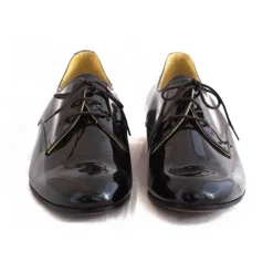Venetian Reflections by Nicolao Nicolao Atelier - Black Patent Leather Slipper Shoe with Laces - Man - Shoe - Made in Italy - Luxury Exclusive Collection - Avvenice^ Shoes