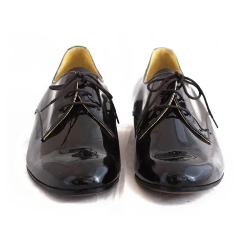 Venetian Reflections by Nicolao Nicolao Atelier - Black Patent Leather Slipper Shoe with Laces - Man - Shoe - Made in Italy - Luxury Exclusive Collection - Avvenice^ Shoes