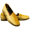 Venetian Reflections by Nicolao Nicolao Atelier - Furlana Slipper in Silk Velvet - Gold Color Woman - Shoe - Made in Italy - Luxury Exclusive Collection - Avvenice^ Slippers