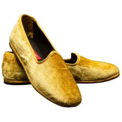 Venetian Reflections by Nicolao Nicolao Atelier - Furlana Slipper in Silk Velvet - Gold Color Woman - Shoe - Made in Italy - Luxury Exclusive Collection - Avvenice^ Slippers