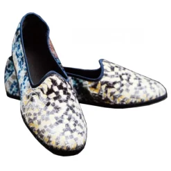 Venetian Reflections by Nicolao Nicolao Atelier - Furlana Venezia Silk Velvet Slipper - Mosaic - Shoe - Made in Italy - Luxury Exclusive Collection - Avvenice