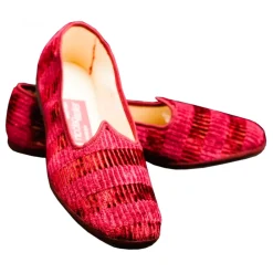 Venetian Reflections by Nicolao Nicolao Atelier - Furlana Slipper Venezia in Velvet - Burgundy - Shoe - Made in Italy - Luxury Exclusive Collection - Avvenice