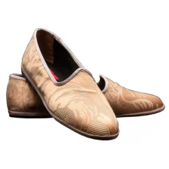 Venetian Reflections by Nicolao Nicolao Atelier - Furlana Slipper in Damask - Color Apricot Woman - Shoe - Made in Italy - Luxury Exclusive Collection - Avvenice