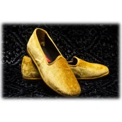 Venetian Reflections by Nicolao Nicolao Atelier - Furlana Slipper in Silk Velvet - Gold Color Woman - Shoe - Made in Italy - Luxury Exclusive Collection - Avvenice^ Slippers