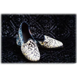 Venetian Reflections by Nicolao Nicolao Atelier - Furlana Venezia Silk Velvet Slipper - Mosaic - Shoe - Made in Italy - Luxury Exclusive Collection - Avvenice
