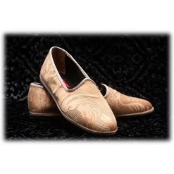Venetian Reflections by Nicolao Nicolao Atelier - Furlana Slipper in Damask - Color Apricot Woman - Shoe - Made in Italy - Luxury Exclusive Collection - Avvenice
