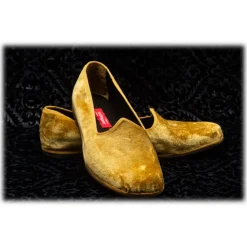 Venetian Reflections by Nicolao Nicolao Atelier - Furlana Slipper in Silk Velvet - Gold Color Man - Shoe - Made in Italy - Luxury Exclusive Collection - Avvenice