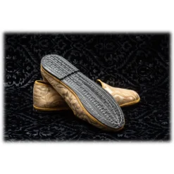 Venetian Reflections by Nicolao Nicolao Atelier - Furlana Slipper in Damask - Gold Color Man - Shoe - Made in Italy - Luxury Exclusive Collection - Avvenice^ Slippers