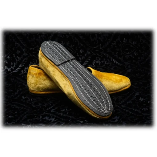 Venetian Reflections by Nicolao Nicolao Atelier - Furlana Slipper in Silk Velvet - Gold Color Woman - Shoe - Made in Italy - Luxury Exclusive Collection - Avvenice^ Slippers