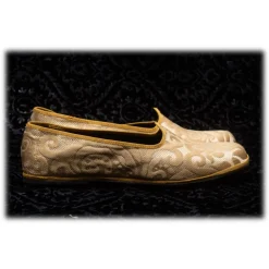 Venetian Reflections by Nicolao Nicolao Atelier - Furlana Slipper in Damask - Gold Color Man - Shoe - Made in Italy - Luxury Exclusive Collection - Avvenice^ Slippers