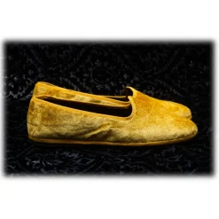 Venetian Reflections by Nicolao Nicolao Atelier - Furlana Slipper in Silk Velvet - Gold Color Woman - Shoe - Made in Italy - Luxury Exclusive Collection - Avvenice^ Slippers