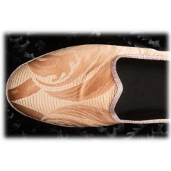 Venetian Reflections by Nicolao Nicolao Atelier - Furlana Slipper in Damask - Color Apricot Woman - Shoe - Made in Italy - Luxury Exclusive Collection - Avvenice