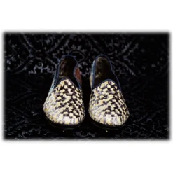 Venetian Reflections by Nicolao Nicolao Atelier - Furlana Venezia Silk Velvet Slipper - Mosaic - Shoe - Made in Italy - Luxury Exclusive Collection - Avvenice
