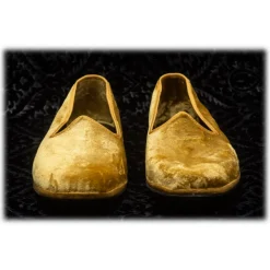 Venetian Reflections by Nicolao Nicolao Atelier - Furlana Slipper in Silk Velvet - Gold Color Man - Shoe - Made in Italy - Luxury Exclusive Collection - Avvenice