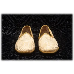 Venetian Reflections by Nicolao Nicolao Atelier - Furlana Slipper in Damask - Gold Color Man - Shoe - Made in Italy - Luxury Exclusive Collection - Avvenice^ Slippers