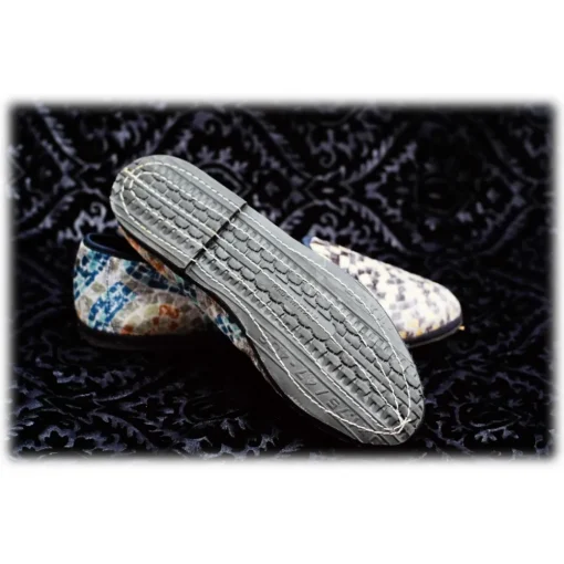 Venetian Reflections by Nicolao Nicolao Atelier - Furlana Venezia Silk Velvet Slipper - Mosaic - Shoe - Made in Italy - Luxury Exclusive Collection - Avvenice