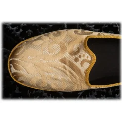 Venetian Reflections by Nicolao Nicolao Atelier - Furlana Slipper in Damask - Gold Color Man - Shoe - Made in Italy - Luxury Exclusive Collection - Avvenice^ Slippers