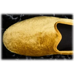 Venetian Reflections by Nicolao Nicolao Atelier - Furlana Slipper in Silk Velvet - Gold Color Woman - Shoe - Made in Italy - Luxury Exclusive Collection - Avvenice^ Slippers