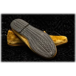 Venetian Reflections by Nicolao Nicolao Atelier - Furlana Slipper in Silk Velvet - Gold Color Man - Shoe - Made in Italy - Luxury Exclusive Collection - Avvenice