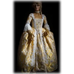 Venetian Reflections by Nicolao Nicolao Atelier - Lampasso Gold-White Woman Dress - Historical Costume - 1700 - Made in Italy - Luxury Exclusive Collection - Avvenice^ Jackets | Dresses