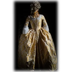Venetian Reflections by Nicolao Nicolao Atelier - Lampasso Gold-White Woman Dress - Historical Costume - 1700 - Made in Italy - Luxury Exclusive Collection - Avvenice^ Jackets | Dresses