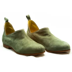 Venetian Reflections by Nicolao Nicolao Atelier - Man Shoe - Medieval Style Green Olive Color (Suede) - Shoe - Made in Italy - Luxury Exclusive Collection - Avvenice^ Shoes