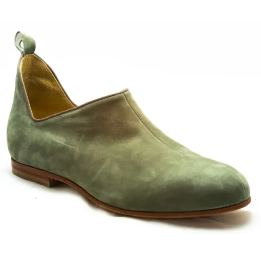 Venetian Reflections by Nicolao Nicolao Atelier - Man Shoe - Medieval Style Green Olive Color (Suede) - Shoe - Made in Italy - Luxury Exclusive Collection - Avvenice^ Shoes