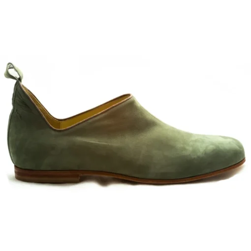 Venetian Reflections by Nicolao Nicolao Atelier - Man Shoe - Medieval Style Green Olive Color (Suede) - Shoe - Made in Italy - Luxury Exclusive Collection - Avvenice^ Shoes