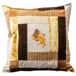 Venetian Reflections by Nicolao Nicolao Atelier - Patchwork Cushion in Rubelli Fabric - Lion Shade Beige - Pillow - Made in Italy - Luxury Exclusive Collection - Avvenice