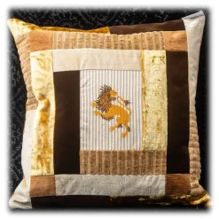Venetian Reflections by Nicolao Nicolao Atelier - Patchwork Cushion in Rubelli Fabric - Lion Shade Beige - Pillow - Made in Italy - Luxury Exclusive Collection - Avvenice