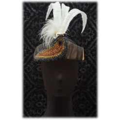 Venetian Reflections by Nicolao Nicolao Atelier - 30's Headband Hairstyle - Stones and Feathers - Hats - Made in Italy - Luxury Exclusive Collection - Avvenice^ Other Accessories