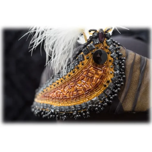 Venetian Reflections by Nicolao Nicolao Atelier - 30's Headband Hairstyle - Stones and Feathers - Hats - Made in Italy - Luxury Exclusive Collection - Avvenice^ Other Accessories